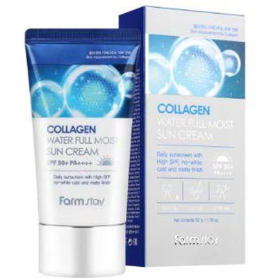 Farmstay Collageen Water Volle Vochtigheid Zonnebrandcrème SPF50+ PA++++ Hydraterende UV Bescherming Crème 50g