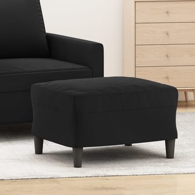 vidaXL - Voetenbank - 60x50x41 - cm - fluweel - zwart