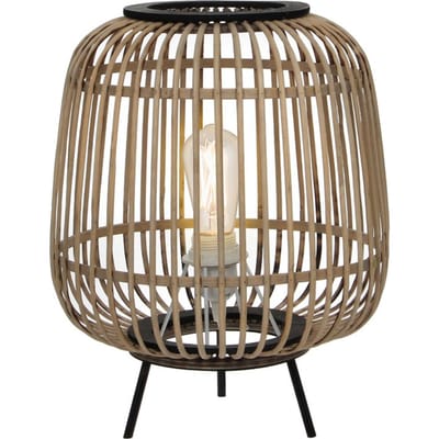 Mica Decorations - Nimes Tafellamp - H37 x Ø29 cm - Bamboe - Lichtbruin