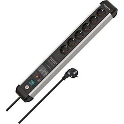brennenstuhl Premium-Protect-Line, stekkerdoos 6-voudig met overspanningsbeveiliging (3m kabel, met schakelaar, Made in Germany)