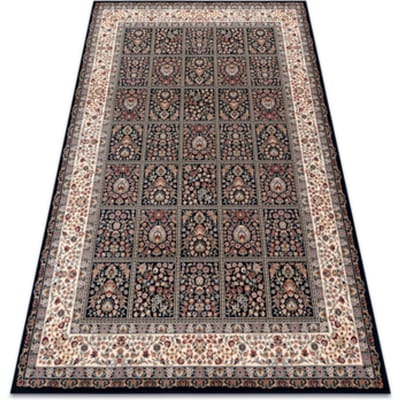 Kleden Rugsx Wollen tapijt NAIN Bloemen, kader 1181/51011 blauw 80x150 cm