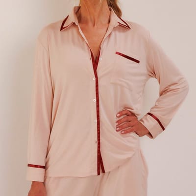Coco & Cici - TENCEL Pyjama Shirt Dames Powder Peach - XL