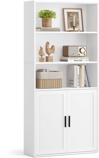 Boekenkast - Staand met Meerdere Ebenen - Wolkwit - 24 x 60 x 145,9 cm