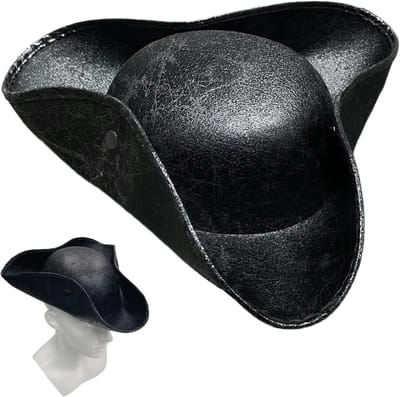 Tricorn Hoed voor Piratenkostuum, Middeleeuwse Stijl, Perfect voor Halloween, Cosplay en Themapartijen