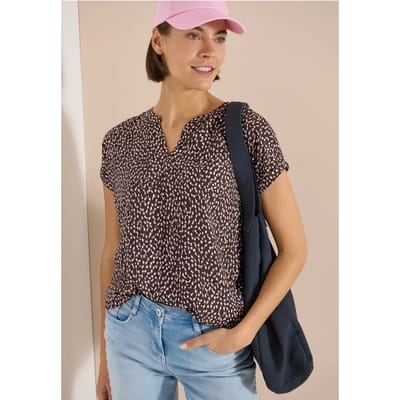 Blouse met hangende schouder en print