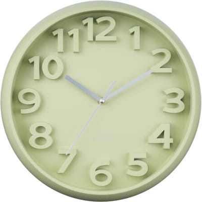 Karlsson wandklok elevated classic numbers tea green- Ø33,5cm