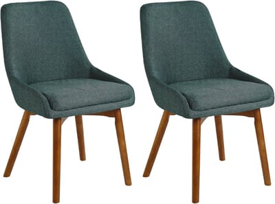 MELFORT - Eetkamerstoel set van 2 - Groen - Polyester