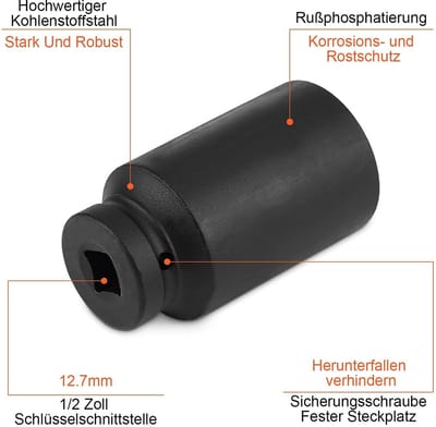 Dailygoods- Slagmoersleutelset 15-delig - Steeksleutelset 10-32 mm - Hoogwaardig chroom-molybdeen-staal - Kunststof koffer - Robuust en corrosiebestendig - Voor automobielsector - Dopsleutelset