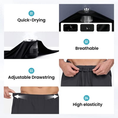 sportshorts voor heren, sneldrogend, licht, ademend, met zakken met ritssluiting, trainingsbroek voor fitness, joggen