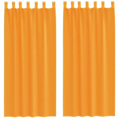 vidaXL - Gordijnen - met - lussen - 2 - st - 140x245 - cm - oranje