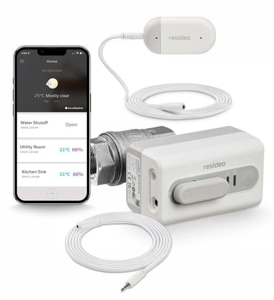 Honeywell VWS01Y020E Draadloze watermelder Met app-besturing, Met externe sensor werkt op batterijen, werkt op het lich