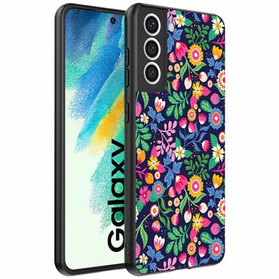 Geschikt voor Samsung Galaxy S21 FE Telefoonhoesje met bloemen opdruk - TPU backcover case flower design - Smartphonica geschikt voor Samsung Galaxy S21 FE