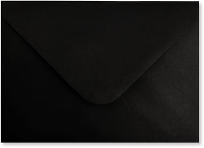 25 Luxe B6 Enveloppen Zwart - 12,5 x17,5 cm - 110 Grams - 125x175mm - Puntklepsluiting
