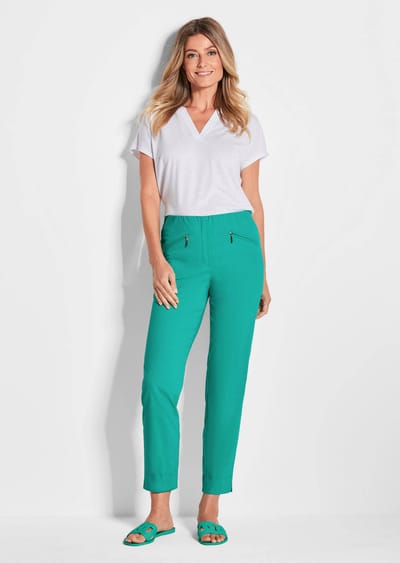 Bengaline 7/8-broek LOUISA - groen - Gr. 20 van Goldner Fashion