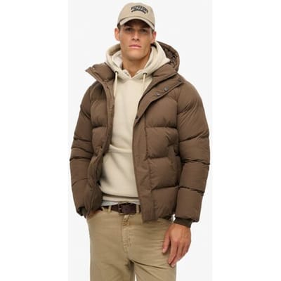 Superdry Pufferjas met Capuchon Bruin Grootte: M