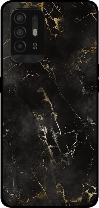Smartphonica Telefoonhoesje voor OPPO A94 5G met marmer opdruk - TPU backcover case marble design - Zwart geschikt voor Oppo A94 5G