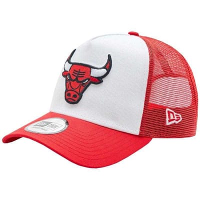 New Era Heren Chicago Bulls Trucker Cap (Wit/rood)