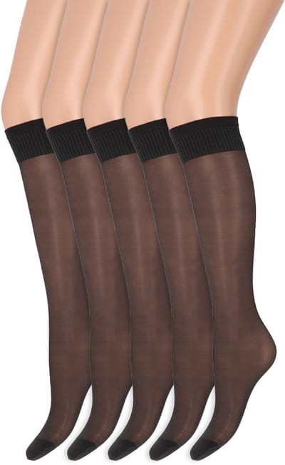 Drukvrije pantykousen | Lycra | 20 Denier | Merk: Marianne | Maat: One Size | Kleur: Antraciet | 5 Paar