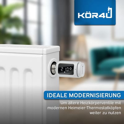 Adapter voor Giacomini Radiatorventielen - Geschikt voor Heimeier Thermostaatkoppen M30x1,5