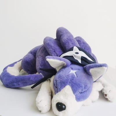 Jumbo Monster Hunter Yama-Inu Pluche Speelgoed Wolf Metgezel Kalku Pluche Speelgoed Grote Knuffelkussen Cartoon Figuur Hond Knuffel 60-70cm gray
