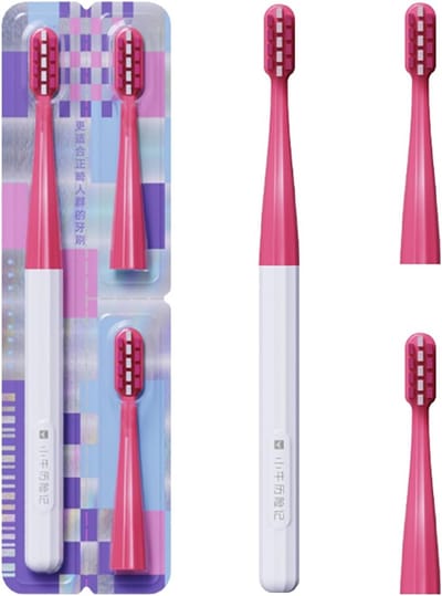 Beugel Tandenborstel - Orthodontische Borstel - Tanden Reinigen - V-Vorm Borstelkop - 17 x 1 x 1 cm - Rood