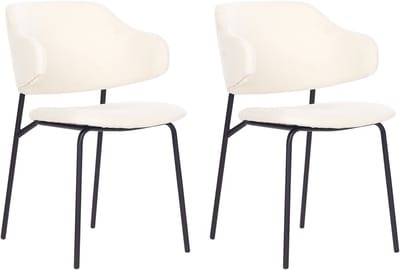 KENAI - Eetkamerstoel set van 2 - Lichtbeige - Polyester
