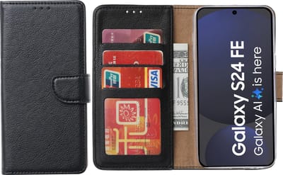 Hoesje geschikt voor Samsung Galaxy S24 FE hoesje - Arara bookcase - Zwart