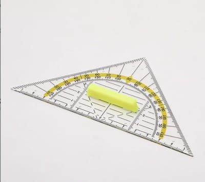 Flexibele geodriehoek met handgreep, 16 cm transparant, onbreekbare geometrie voor studenten, architecten en tekenen, set van 4 stuks