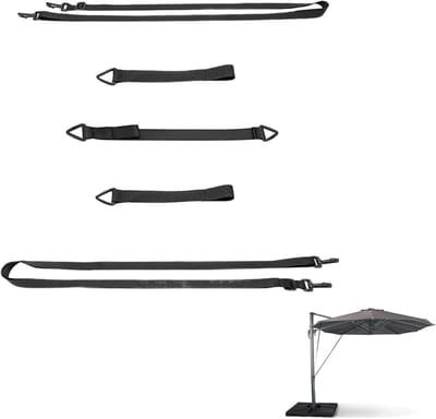 SnelShoppen - Windbescherming voor Parasols, Windverankering voor Parasol, Verstelbare Parasolbanden, Windbestendige Beugelset Voor Tuin, Camping en F