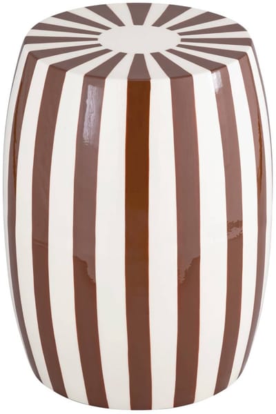 sweeek - Bijzettafel, nachtkastje van gestreept geëmailleerd staal ø35 x h 46cm - mizzy