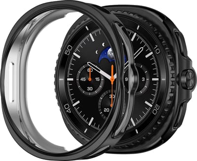 Bandz TPU soft case hoesje - geschikt voor Samsung Galaxy Watch 8 Classic - schokabsorberende beschermhoes van zacht TPU - semi cover (zwart)