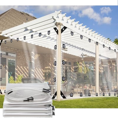 Doorzichtig Dekzeil - Waterdicht Zeildoek - Terras Beschermen - Hoge Lichtdoorlatendheid - 1.9 x 3.4 Meter - Transparant