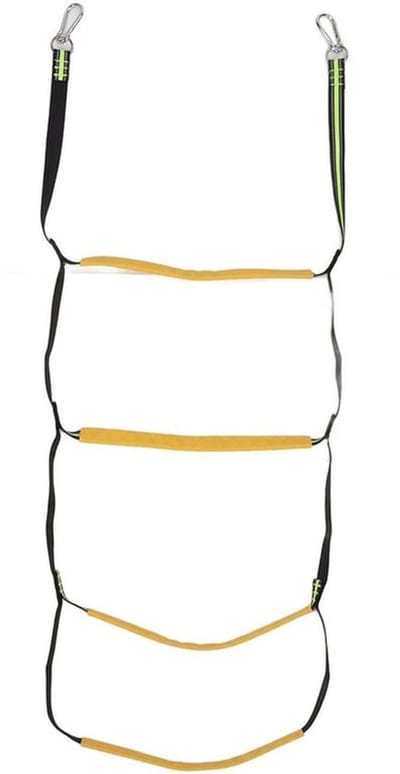 Boottouwladder Draagbaar - Antislip - Opvouwbaar - Lichtgewicht - 4 Treden - Roestvrij Staal Zwart - Zwemladder