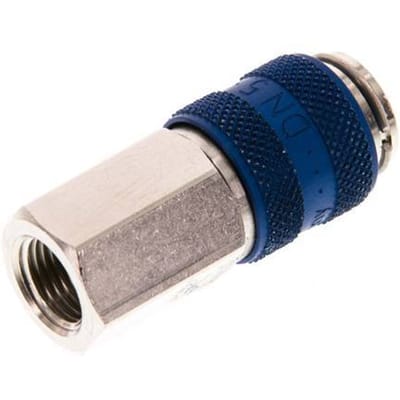 Vernikkeld Messing DN 5 Blauw Luchtkoppeling Snelkoppeling G 1/8 inch Binnendraad - CLS5-F-BN-BLU-018