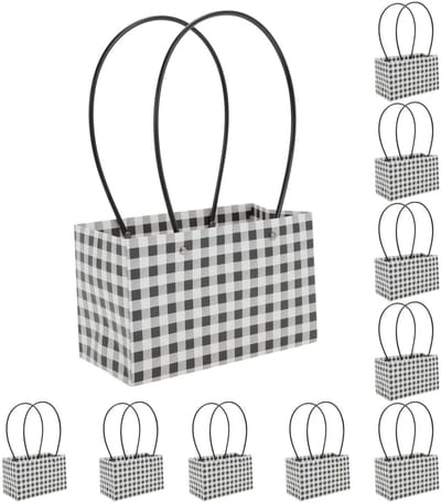 Dailygoods- Boeketzakjes 10 stuks - Geschenktas met handgrepen - Bloemenzakken - Herbruikbaar - Duurzaam - 22 x 10 x 13 cm - Geschenkzakjes