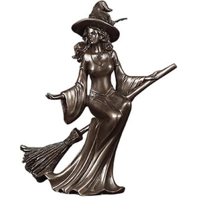 (ZH) Ornement en Résine Sorcière Magicien, Décoration de Maison, Statue de Sorcière B (avec vidéo) black
