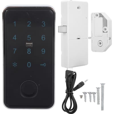 Serrure électronique intelligente sans clé avec mot de passe numérique et empreinte digitale pour casier à dossiers(argent) argenté