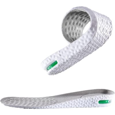 1 Paar Orthopedische Hoogteverhogende Inlegzolen voor Voeten Sport Luchtzolen Comfort Plantaire Fasciitis Schoeninzetstukken Schokabsorberende Pads EU43-44 wit