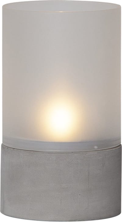 Star Trading LED tafelkaars 'Cemmy', glazen cilinder, betonnen voet, 18cm