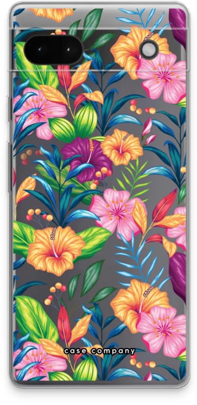 Case Company® - Hoesje geschikt voor Google Pixel 6a hoesje - Tropisch 2 - Soft Cover Telefoonhoesje - Bescherming aan alle Kanten en Schermrand