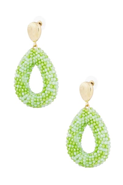 Oorbellen - Yehwang - Goud - Groen - Kralen - Statement oorbellen - Stainless steel sieraden