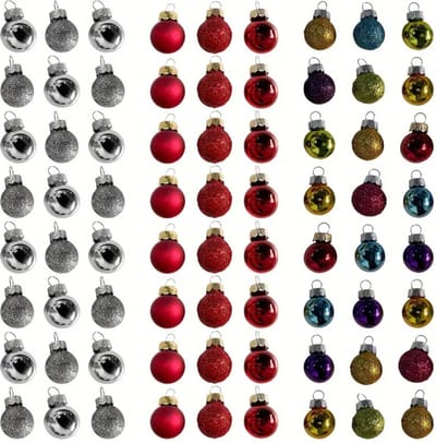 Livano Kerstballen - Kerstversiering - Plastic - Kerstballenset - Kleurrijk - 72 stuks