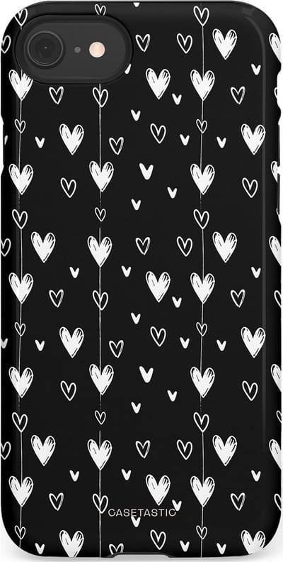 Casetastic Hoesje Geschikt voor Apple iPhone 7/8/SE - Stijlvolle Beschermende Duo-layer Case - Hangend Hartje