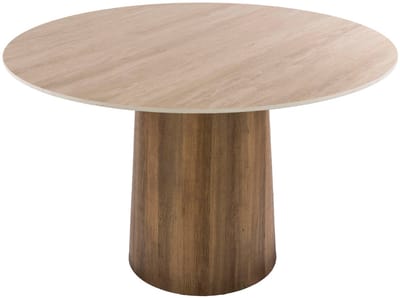 Fraaai - Dexter eettafel rond ø120cm - 3D keramiek travertin