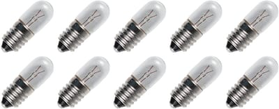 Signaallamp E10 6.3V 2W - 317 mAh - 10 stuks - T10 Gloeilamp Ø10mm - 28mm - 2500K - Dimbaar