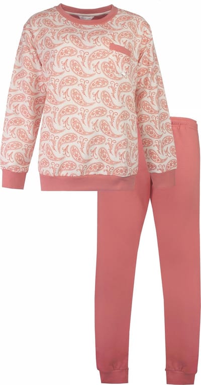 Tenderness Dames Pyjama - Fleece - Ronde Hals - Roze - Maat L