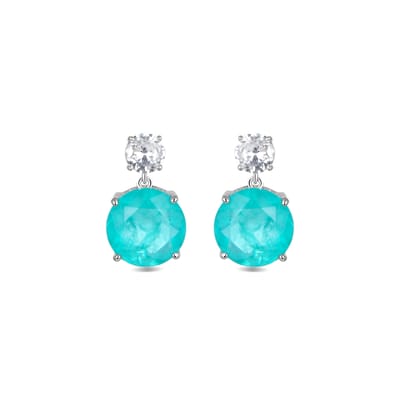 Luxenter 925 Sterling zilveren oorbellen met gerhodineerde Heilige Maria Afrikaanse Zirkonia - Sucrow