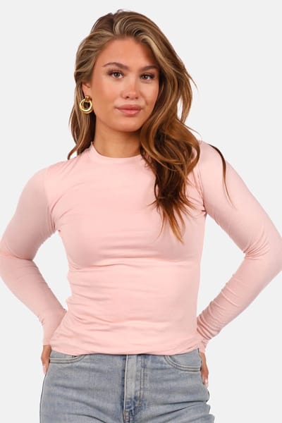Getdrezzed Top - Maat: XS - Dubbel gevoerde basic top met ronde hals lichtroze