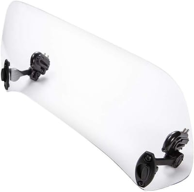 Motorcycle Windshield Extension - Spoiler Extension - Wind Reduction - Adjustable Hinge Mechanism - 37.5 x 17.3 cm - Transparent