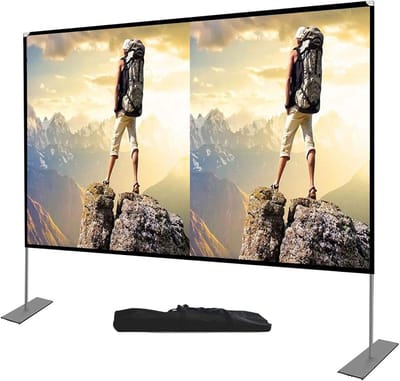 Draagbaar Projectiescherm - Filmscherm Projector - Thuisbioscoop Buiten - Kreukvrij Met Standaard - 80-120 Inch - Wit